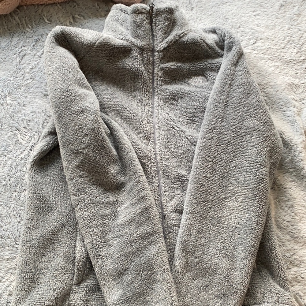 North Face fuzzy zip up jacket